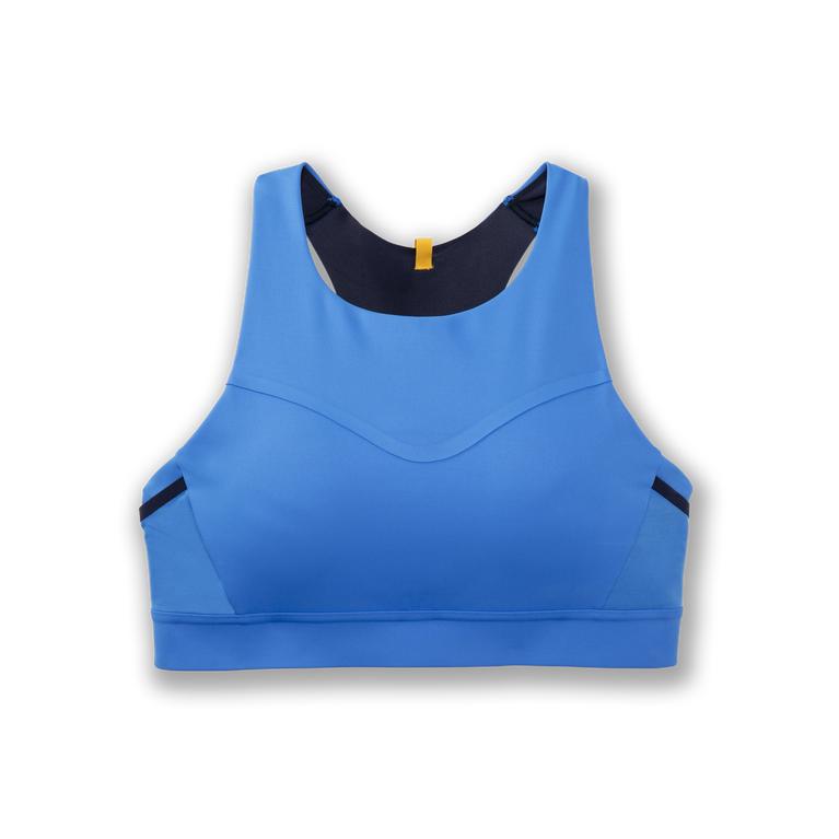 Brooks Womens Drive 3 Pocket Running Bra - Blue Bolt (796243-YHU)